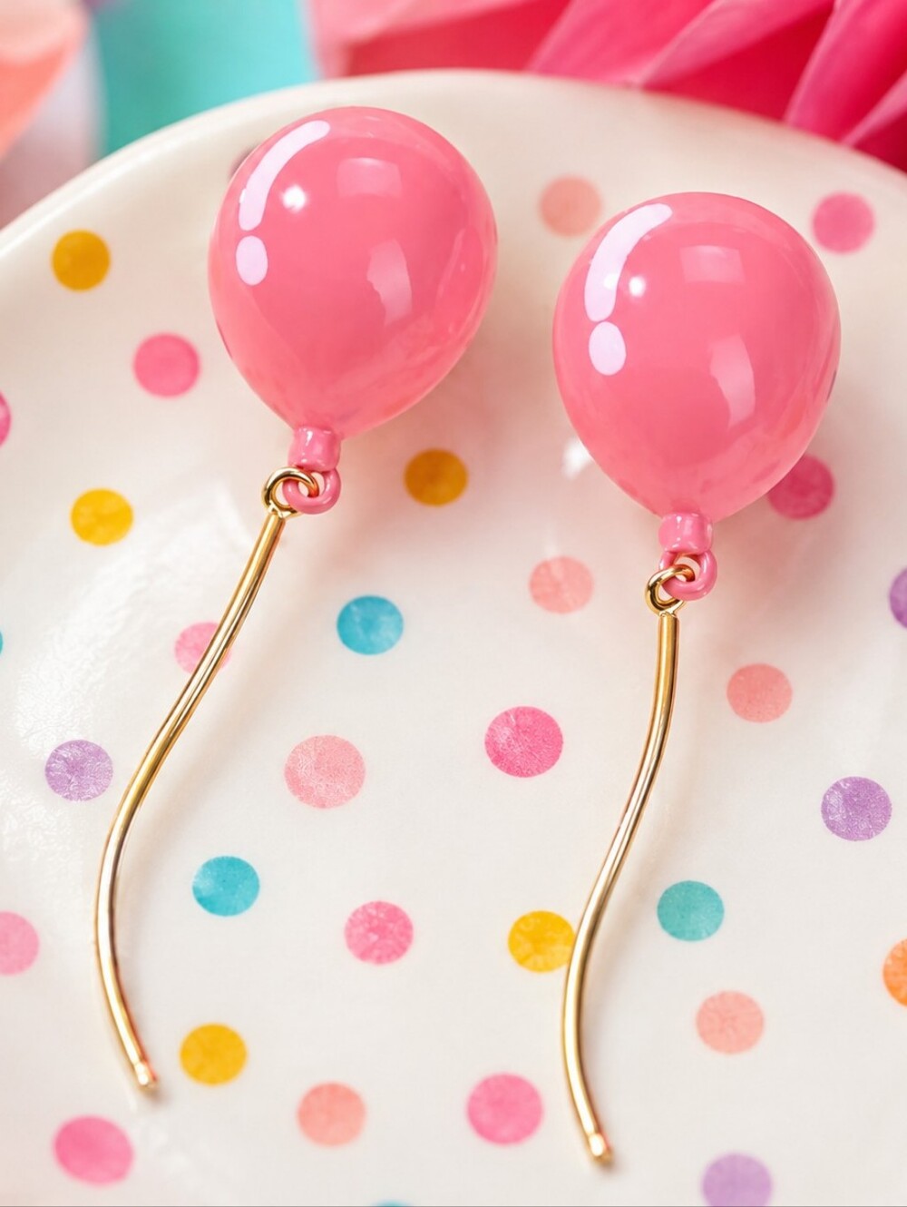 MODCLOTH PINK PARTY BALLOON EARRINGS